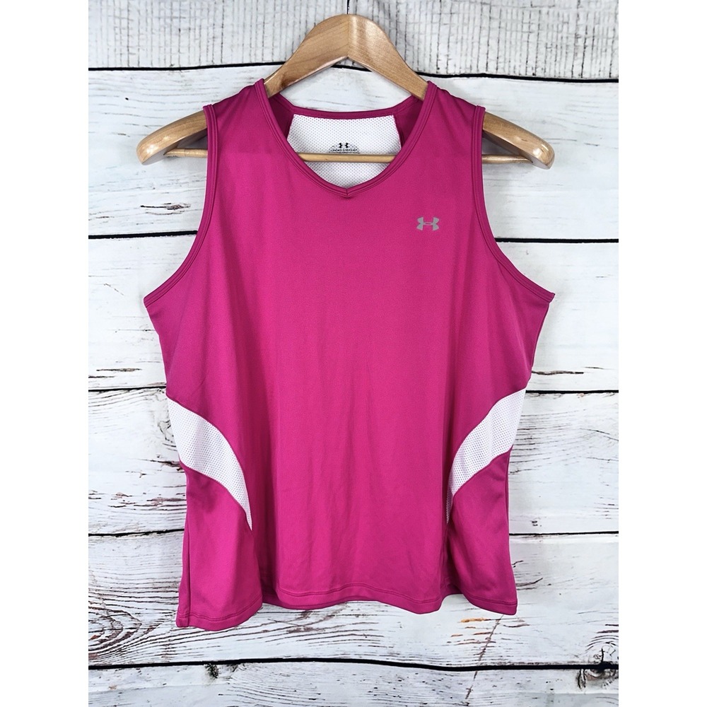 Under Armour‎ Sleeveless Tank Top Women's XL Shirt Semi-Fitted Pink Golf Outdoor